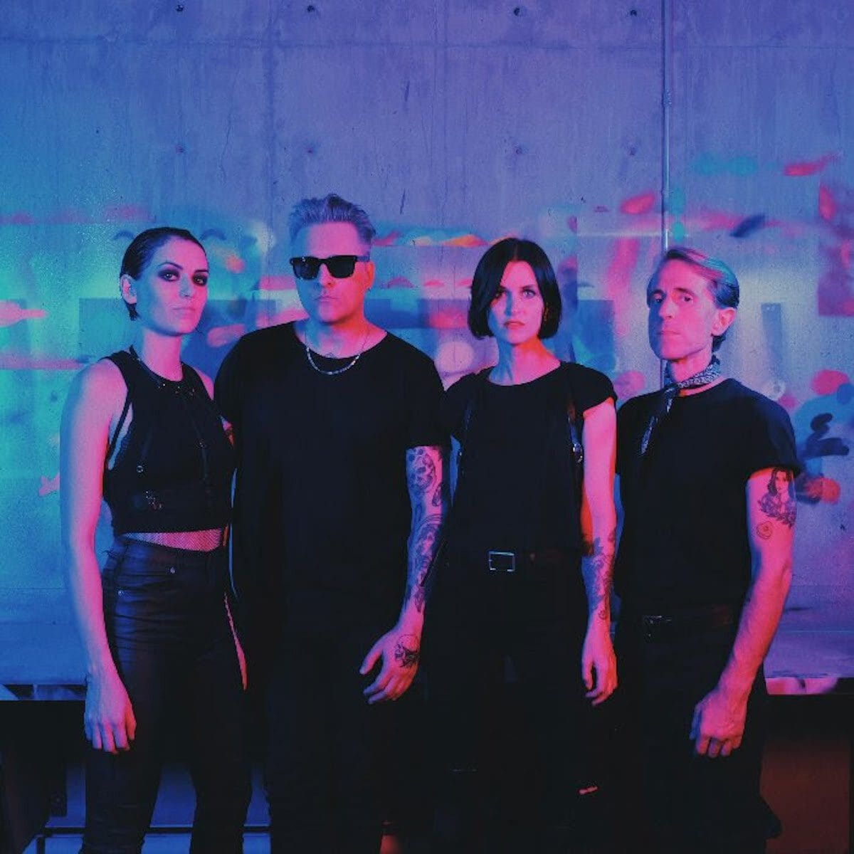 ACTORS band portrait in blue and violet light